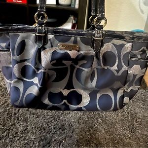 coach classic handbag Purse Shoulder Blue Bag